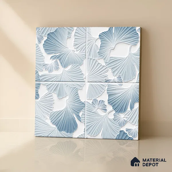 Floral Wall Tile TL 07244 B Florina 1006 1 ft x 1 ft Ceramic Glossy Finish - 9 mm  | 2 mm Spacer is Mandatory | Please Expect a Slight Variation of Pattern (Sample)